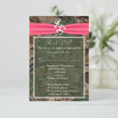3,5x5 R.S.V.P.-Karte Rosa braun Camouflage RSVP Karte (Stehend Vorderseite)