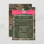 3,5x5 R.S.V.P.-Karte Rosa braun Camouflage RSVP Karte (Vorne/Hinten)
