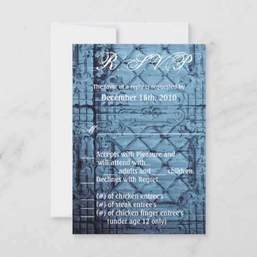 3,5x5 R.S.V.P.-Karte Rustikale Zinndeckelzahl Einladung (Vorderseite)