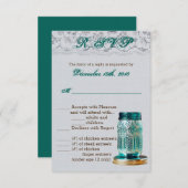 3.5x5 R.S.V.P. Karte Rustikaler Mason Jar Lace (Vorne/Hinten)