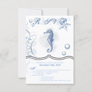 3,5x5 R.S.V.P. Karte Seepferdchen Meer Ozean Stran