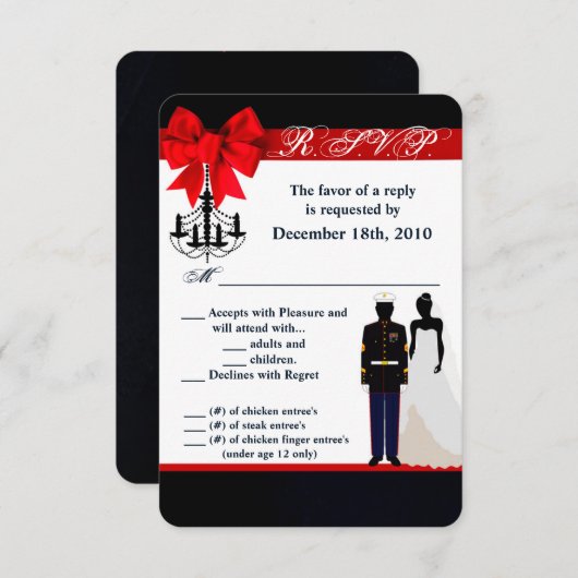 3,5x5 R.S.V.P.-Karte Seeuneinheitliche Bräuche Einladung (Vorne/Hinten)