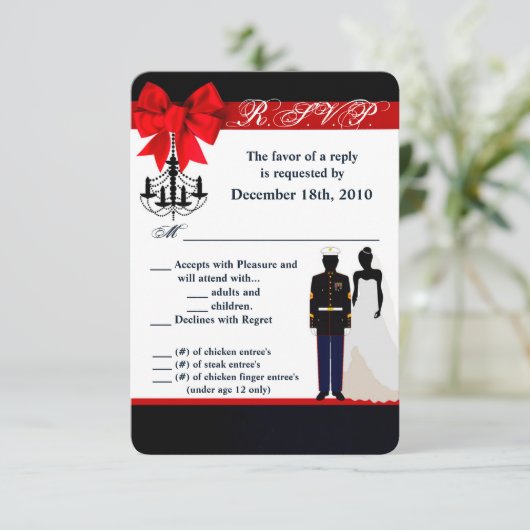 3,5x5 R.S.V.P.-Karte Seeuneinheitliche Bräuche Einladung (Stehend Vorderseite)