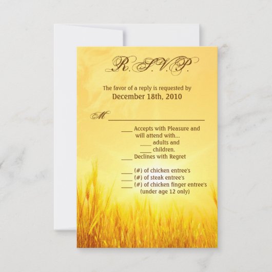 3.5x5 R.S.V.P. Karte Sonnenaufgang Weizenland Rust (Vorderseite)