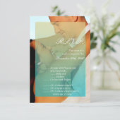 3.5x5 R.S.V.P.-Karte Sonnenuntergang Aquamarin bla Einladung (Stehend Vorderseite)