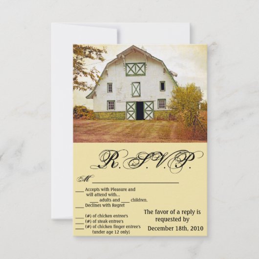 3.5x5 R.S.V.P. Karte Sunset Stall Land Rustikale F (Vorderseite)