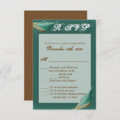 3.5x5 R.S.V.P.-Karte Tierquaille Feather Bird Mono Einladung (Vorne/Hinten)