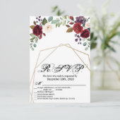 3,5x5 R.S.V.P. Karte Weiße Rose Gold Geometric (Stehend Vorderseite)