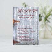 3.5x5 R.S.V.P.-Karte Weißer Wash Holzstall Door Co Einladung (Stehend Vorderseite)