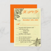 3,5x5 R.S.V.P. Karten Hand gezogene Herbstlaub Her (Vorne/Hinten)