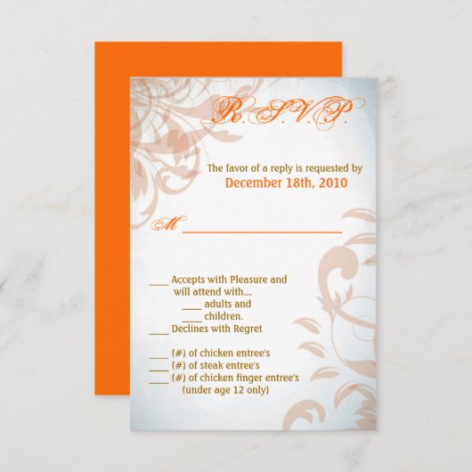 3,5x5 R.S.V.P. Kartenfall Herbstschwung Herbstwirb Einladung (Vorne/Hinten)