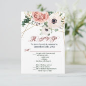 3.5x5 R.S.V.P. Kartengeometrie-Garten-Rose Anemone Einladung (Stehend Vorderseite)