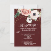 3.5x5 R.S.V.P. Kartengeometrischer Garten Rose Wei Einladung (Vorderseite)