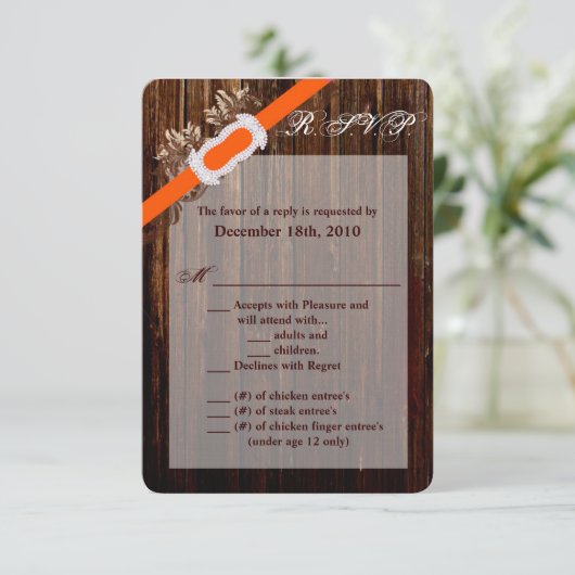 3,5x5 R.S.V.P.-Kartenhalblauch aus Holz Diamantban Einladung (Stehend Vorderseite)