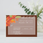 3,5x5 R.S.V.P. Kartenherbstleaves fallen floral Einladung (Stehend Vorderseite)