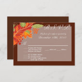 3,5x5 R.S.V.P. Kartenherbstleaves fallen floral Einladung (Vorne/Hinten)