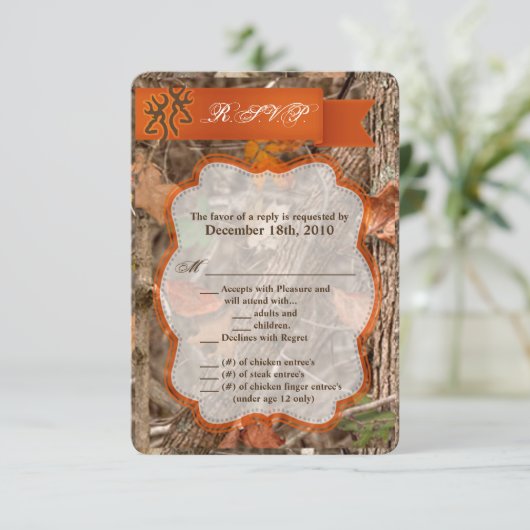 3.5x5 R.S.V.P. Kartenjagd für Hirsche Doe Buck Einladung (Stehend Vorderseite)