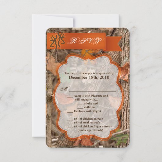 3.5x5 R.S.V.P. Kartenjagd für Hirsche Doe Buck Einladung (Vorderseite)