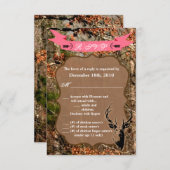 3.5x5 R.S.V.P. Kartenjagd Hirschbuck Kopf Camoufla Einladung (Vorne/Hinten)