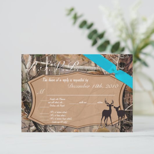 3.5x5 R.S.V.P. Kartenjäger Camouflage Camoflauge D RSVP Karte (Stehend Vorderseite)