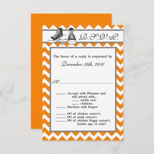 3,5x5 R.S.V.P. Kartenjugendschuhe Zickzack Strip Einladung (Vorne/Hinten)