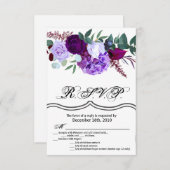 3.5x5 R.S.V.P. Kartenlavender-Hibisken auf White Einladung (Vorne/Hinten)