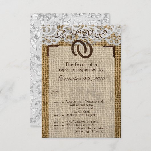 3,5x5 R.S.V.P. Kartenpferd RSVP Karte (Vorne/Hinten)