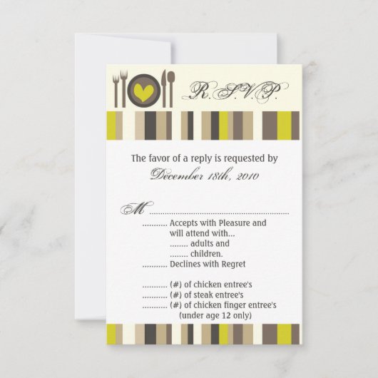 3.5x5 R.S.V.P. Kartenplatine China Silberware Plat Einladung (Vorderseite)