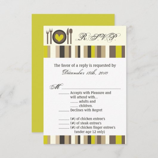 3.5x5 R.S.V.P. Kartenplatine China Silberware Plat Einladung (Vorne/Hinten)