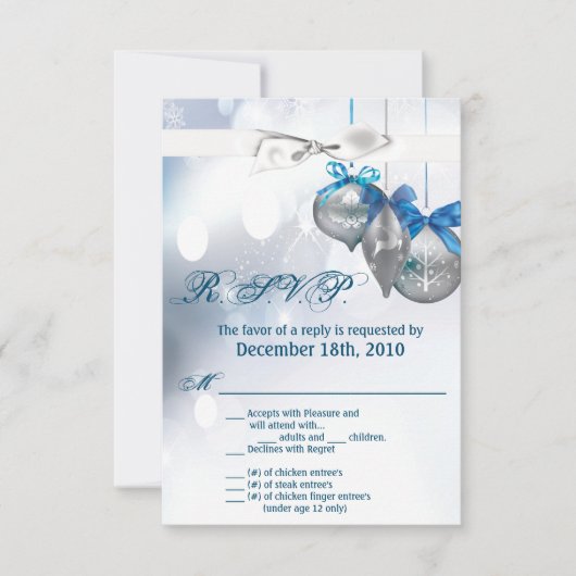 3,5x5 R.S.V.P. Kartenschmuck Schneeflocken Schneef Einladung (Vorderseite)