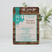 3.5x5 R.S.V.P. KartenWestern Rustikaler Kronleucht Einladung (Stehend Vorderseite)