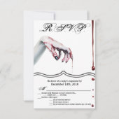 3,5x5 R.S.V.P. Kartenzombie Tropfen Vampire Goth Einladung (Vorderseite)