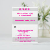 3,5x5 R.S.V.P. Moderner Neon Stripe Pink 80er Retr Einladung (Stehend Vorderseite)