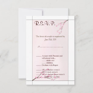 3,5x5 R.S.V.P Pink Cherry Blossom Einladung