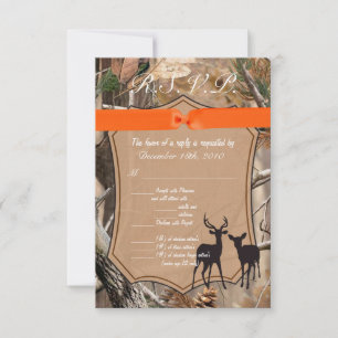3,5x5 RSVP-Karte Jäger Camo Tarnung Hirsch Einladung