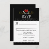 3.5x5 RSVP-Karte mit Menüauswahl - Skelette RSVP Karte (Vorne/Hinten)