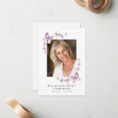 3.5x5" Schmetterlinge Foto Beerdigung Gedenkgebet Mitteilungskarte (Vorderseite/Rückseite Beispiel)