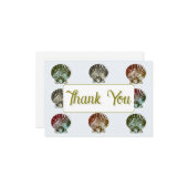 3.5X5" Seashell Pattern Flat Thank You Note Card Mitteilungskarte (Vorderseite/Rückseite Beispiel)
