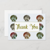 3.5X5" Seashell Pattern Flat Thank You Note Card Mitteilungskarte (Vorne/Hinten)