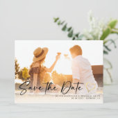 3.5x5 Stilvolles handgeschriebenes Foto Save The Date (Stehend Vorderseite)