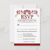 3.5x5 UAWG Menu Card - Rote Elegante Valentine RSVP Karte (Vorderseite)