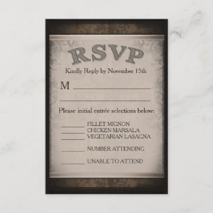 3.5x5 UAWG Menu Card - Rustikales Holz-Matching-UA RSVP Karte