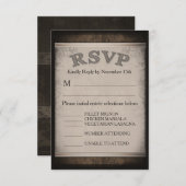 3.5x5 UAWG Menu Card - Rustikales Holz-Matching-UA RSVP Karte (Vorne/Hinten)