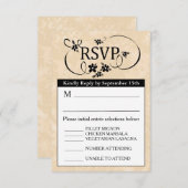 3.5x5 UAWG Menu Card - Schwarz-Weiß- und Schwarz-B RSVP Karte (Vorne/Hinten)