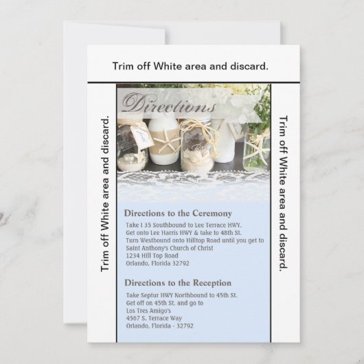 3.5x6 Anfahrt Card Beach Sea Mason Jars Ocean Einladung (Vorderseite)