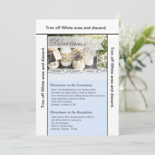 3.5x6 Anfahrt Card Beach Sea Mason Jars Ocean Einladung (Stehend Vorderseite)