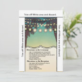 3.5x6 Anfahrt Card Beach Sunset Palm Trees Stri Einladung (Stehend Vorderseite)