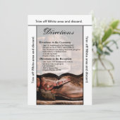 3.5x6 Anfahrt Card Cowboy Boots Barn Wood Rusti Einladung (Stehend Vorderseite)