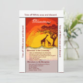 3.5x6 Anfahrt Karte Afrikanische Safari Giraffe Su (Stehend Vorderseite)