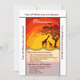 3.5x6 Anfahrt Karte Afrikanische Safari Giraffe Su